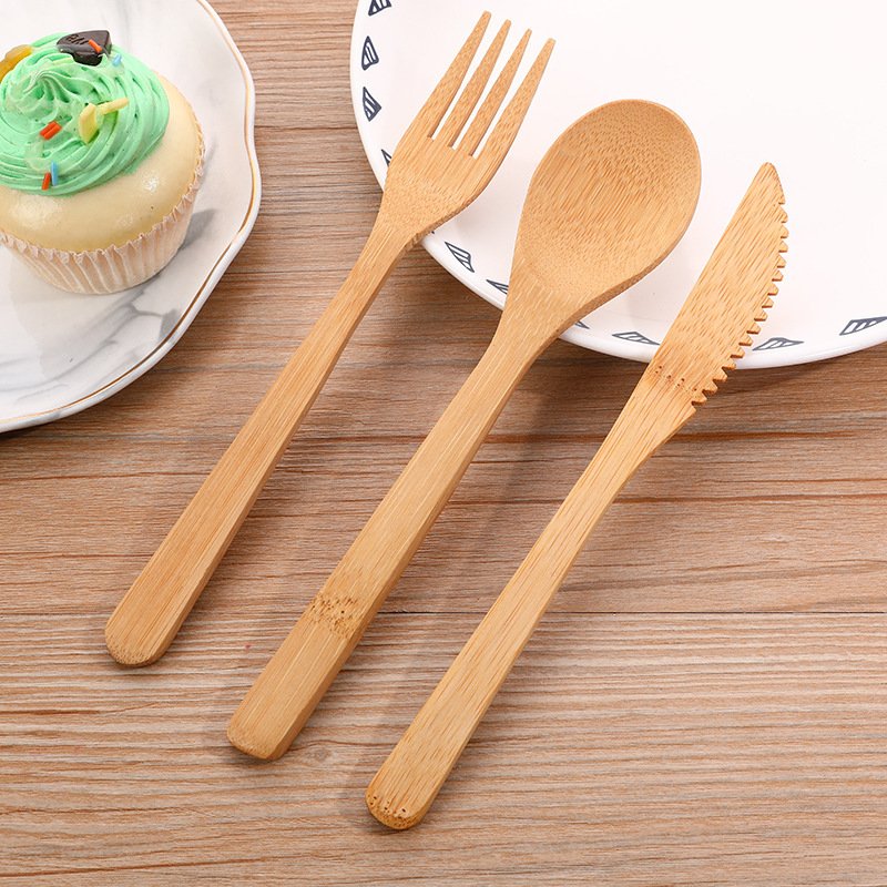 Eco Friendly And Degradable Bamboo Knife Fork And Spoon Set