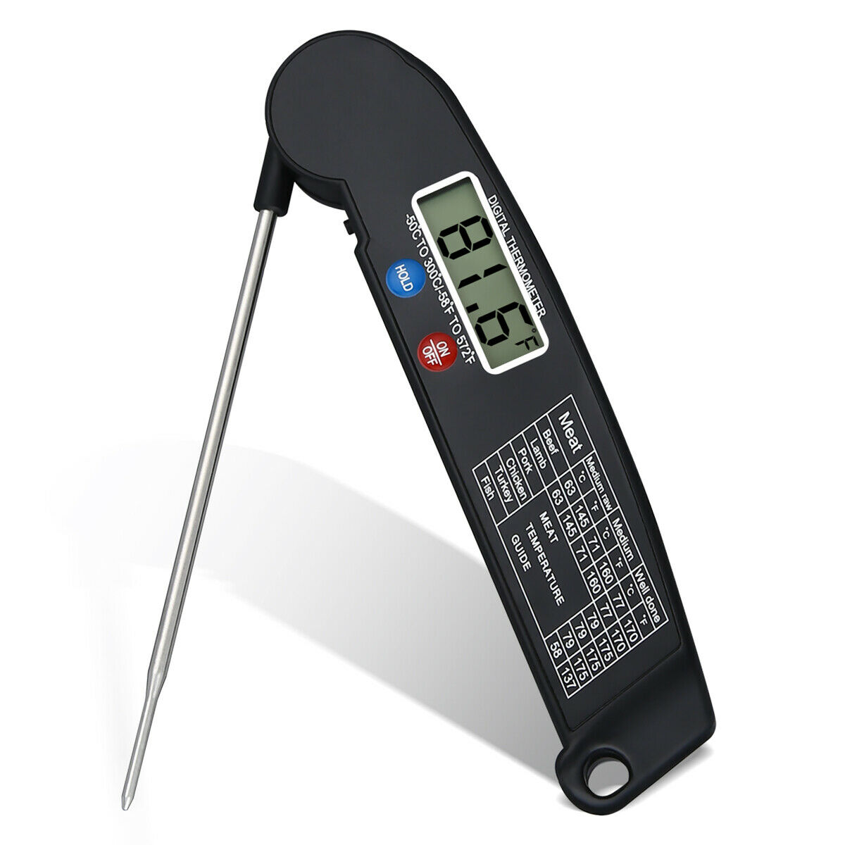 Quick & Accurate Digital Meat Thermometer for Cooking: BBQ, Grilling, Steaks etc