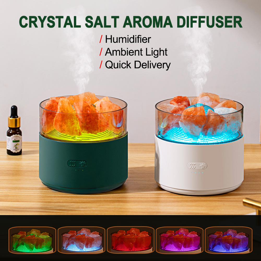CoolMist Impeller Air Humidifier Crystal Salt Aroma Diffuser Incense