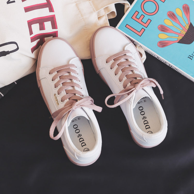 Little White Shoes Women New Style Single Shoes Hong Kong Style Sneakers