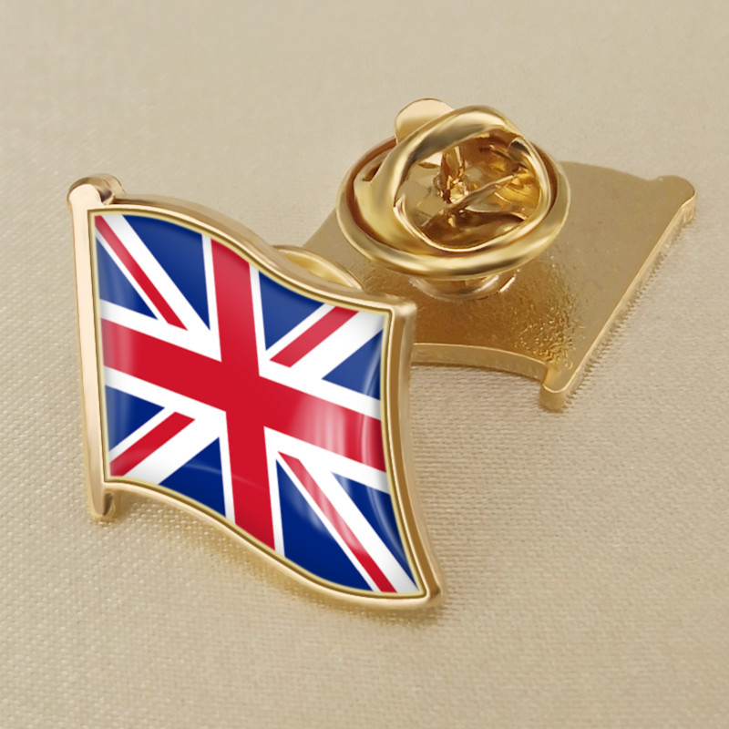 flag crystal epoxy badge brooch