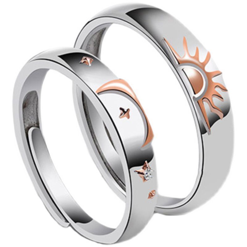Couple Finger Color Separation Fashion Diamond Ring