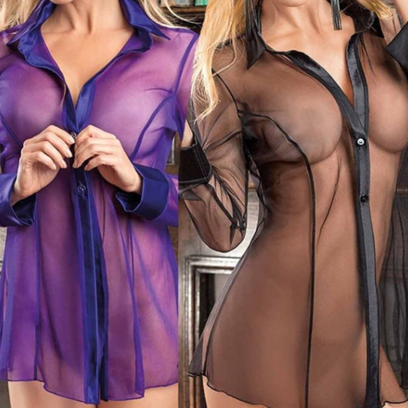 Ladies Flirting See-Through Mesh Pajamas auggust-store.myshopify.com Nightgowns Auggust Store