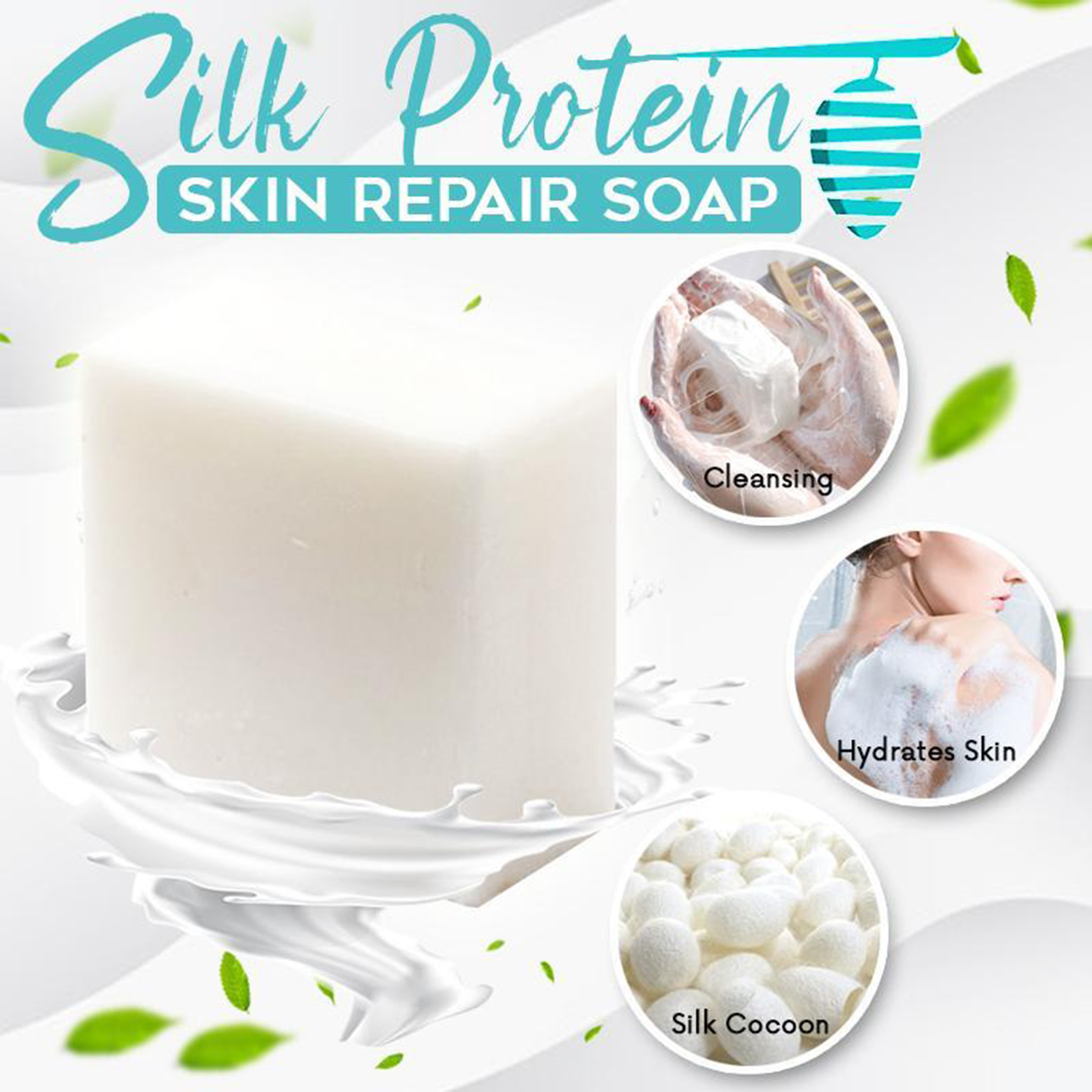 Handmade Silk Protein Foam Wash Bath Skin Care Soap