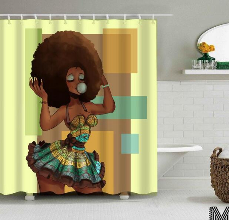 Art Design Graffiti Hip Hop African, Bubble Gum Shower Curtain