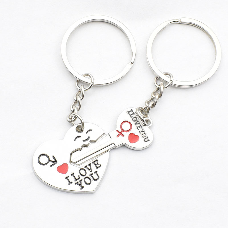 Heart-shaped Keychain English Secret Love Keychain Couple Keychain ...