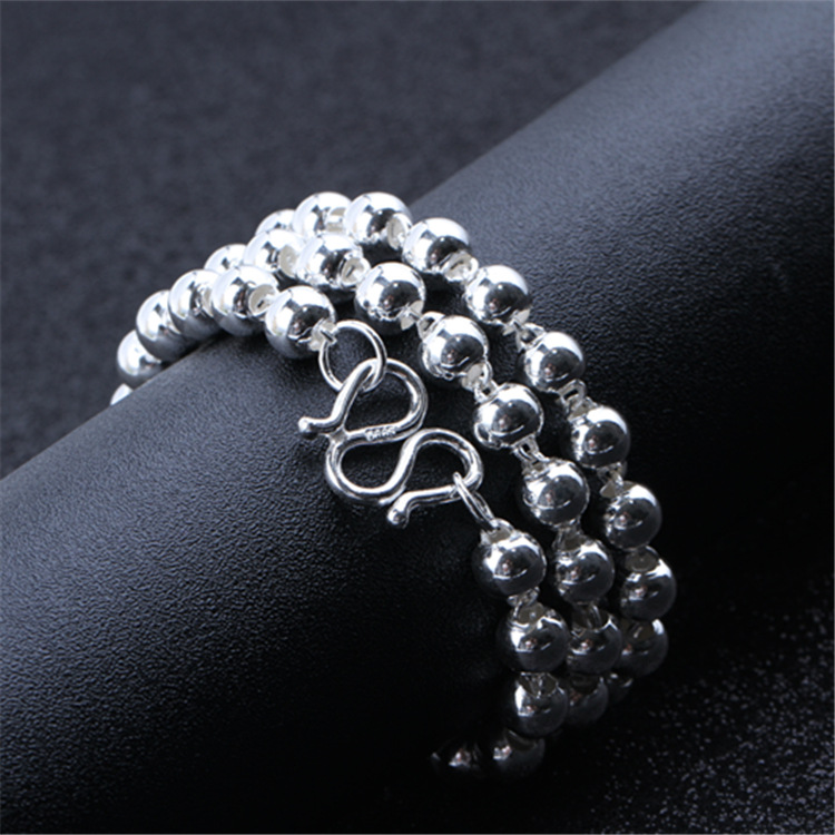 0536deb3 261b 4688 b752 b2c43a1089bb - Round Beads Silver Bead Necklace
