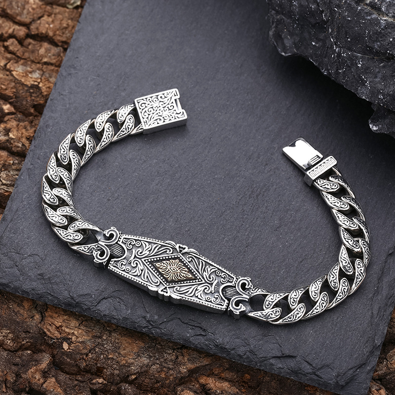 "Masculine Silver Bracelet for Men - Perfect for any Occasion"