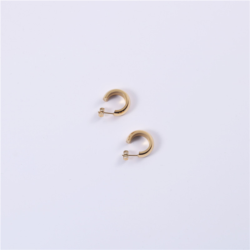 Stacked Exaggerated Minimalist Round Gold Hoop Earrings Titanium Steel Furnace Vacuum Plating Fine Jewelry For Women Girls