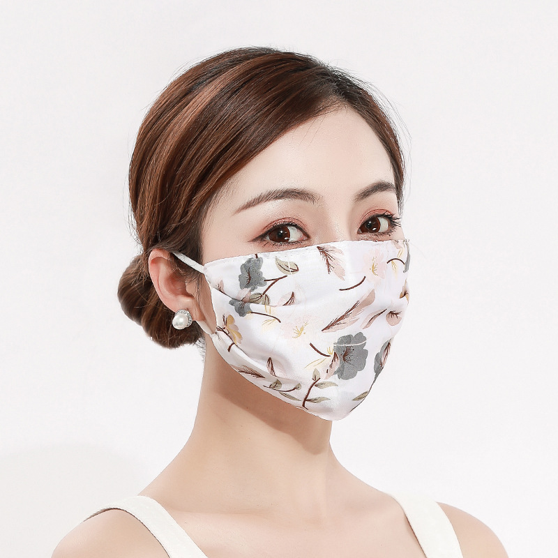 Cool Ladies Ice Silk Print Breathable Sunshade Mask - CJdropshipping