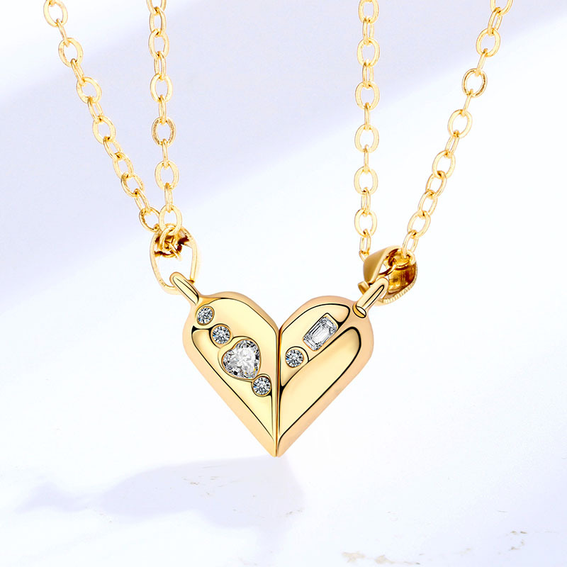 Love Couple Necklace Pair Of Magnet Stone Rotating Necklaces ...
