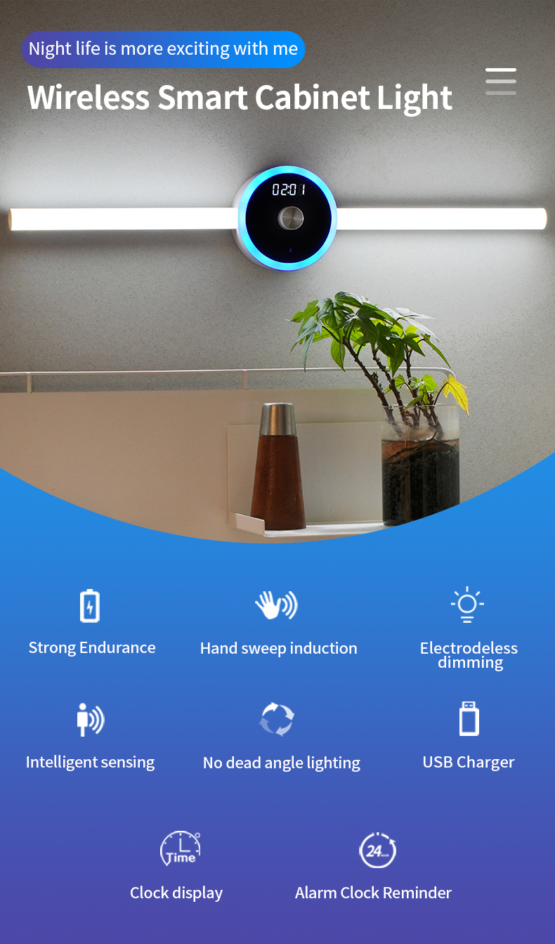 Smart Cabinet Light Clock Timing Sensor - Tonvu