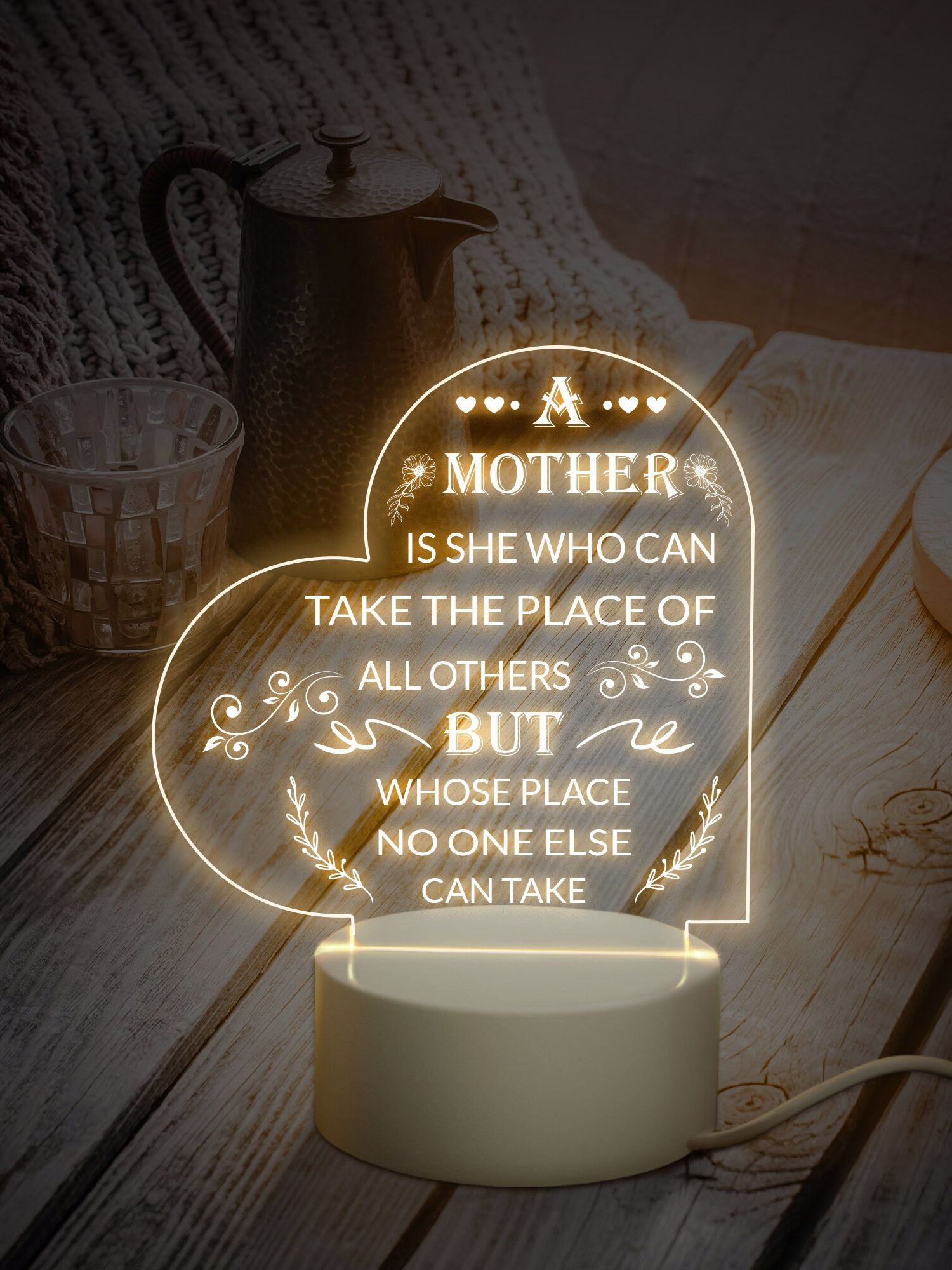 Night Light 3D Lamp for Mother