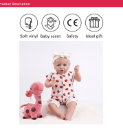 22 Inches Reborn Baby Dolls Soft Full Vinyl Silicone Body Surprice Gift Toy for Children