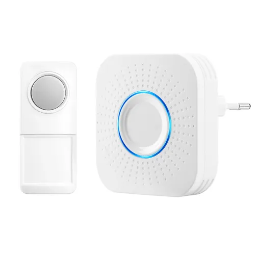 Color: White, style: Transmitter and receiver-UK, power:  - Loud Home Smart Remote Control Wireless Doorbell