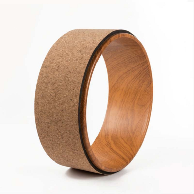 Natural Wood and Cork Yoga Wheel - Chakras Artist Design