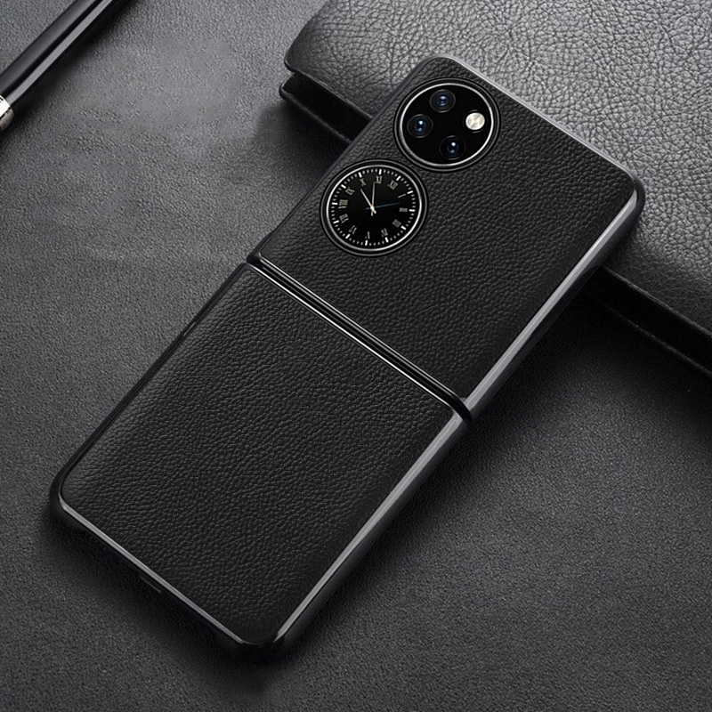 <ul> <li><strong>First-Layer Cowhide Leather</strong>: Luxurious and durable.</li> <li><strong>Business Style</strong>: Elegant and professional.</li> <li><strong>Perfect Fit for Huawei P50 Pocket</strong>: Snug and secure.</li> <li><strong>Obsidian Black Color</strong>: Stylish and sophisticated.</li> <li><strong>Comprehensive Protection</strong>: Guards against everyday damage.</li> </ul>