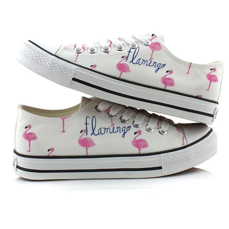 Flamingo canvas shoes women's shoes white shoes