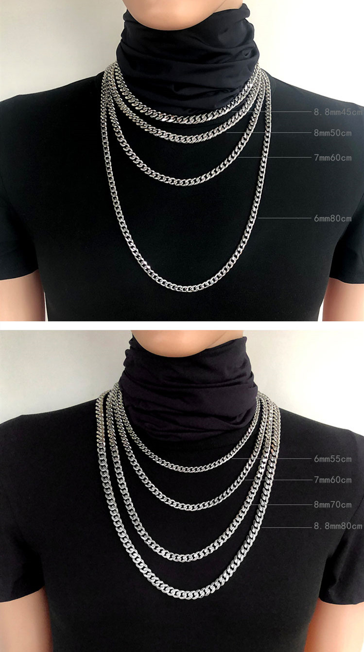 Men's Trendy Street Style Necklace, Unisex Titanium Steel Chunky Chain  Collarbone Chain Accessory