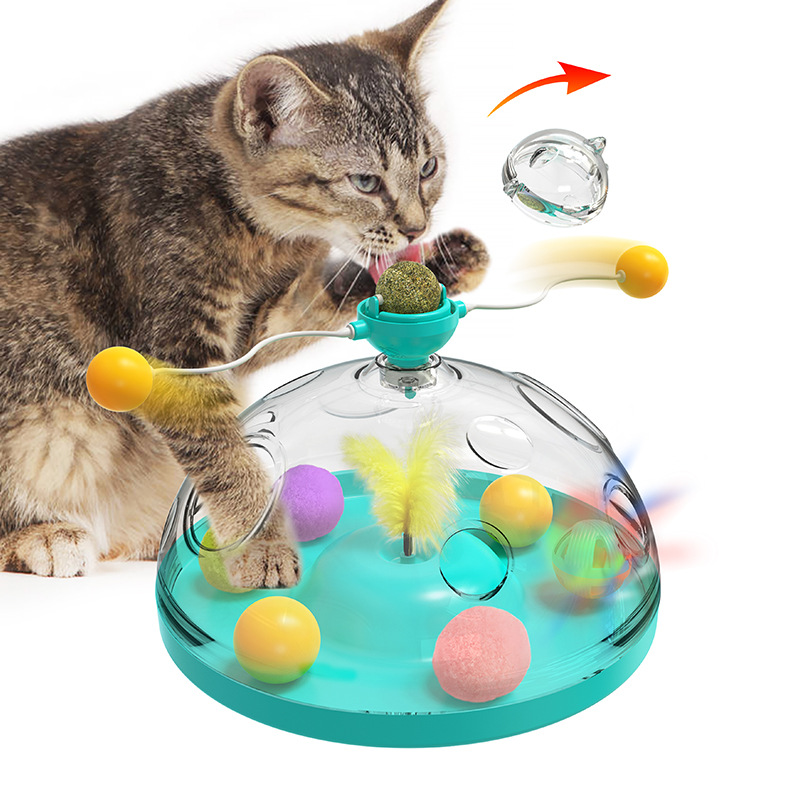 Meows Windmill Funny Cat Toys Interactive Multifunctional Turntable Pet Educatio - Picture 8 of 8