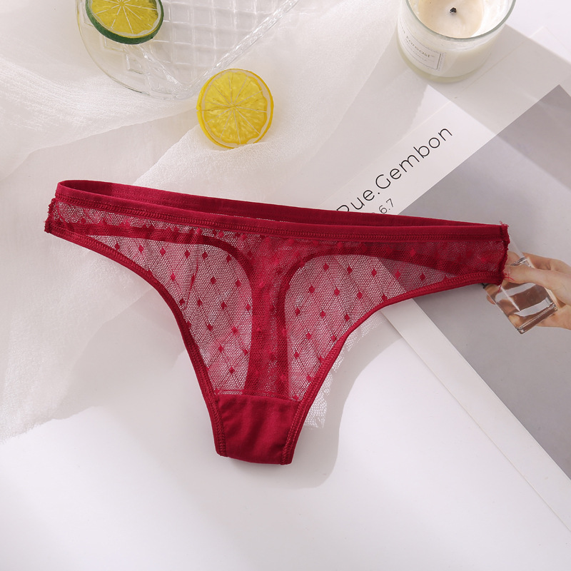 Cute Women's Breathable Lace Thong red, idc thong