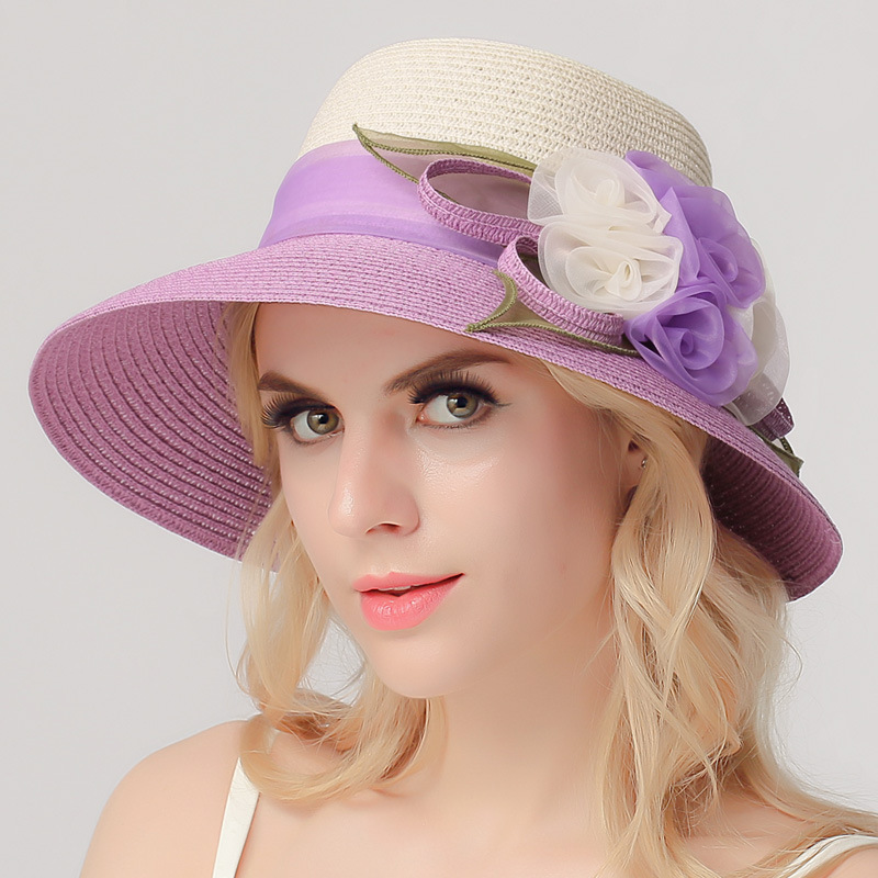 Women's Straw Hat Flowers Slimming Shade CJdropshipping