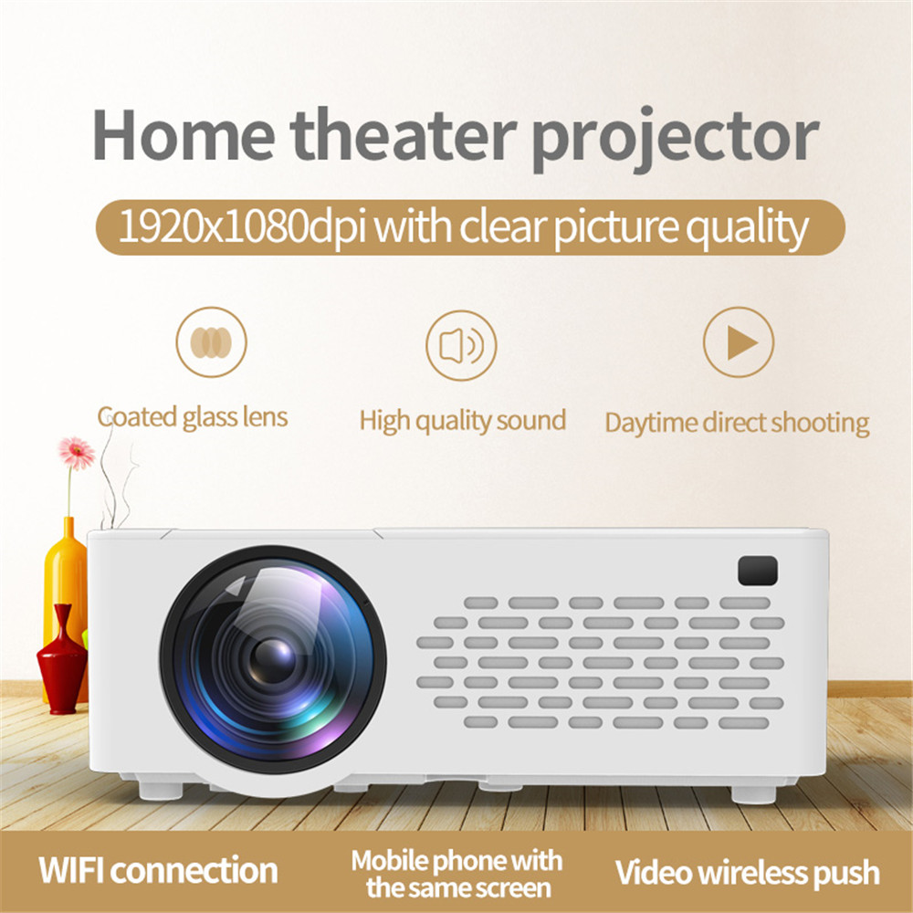 Best & Cheap Mini Portable Wi-Fi Smart Phone Projector - Front view