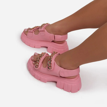 Fashion Platform Sandals With Metal Cufflinks—2