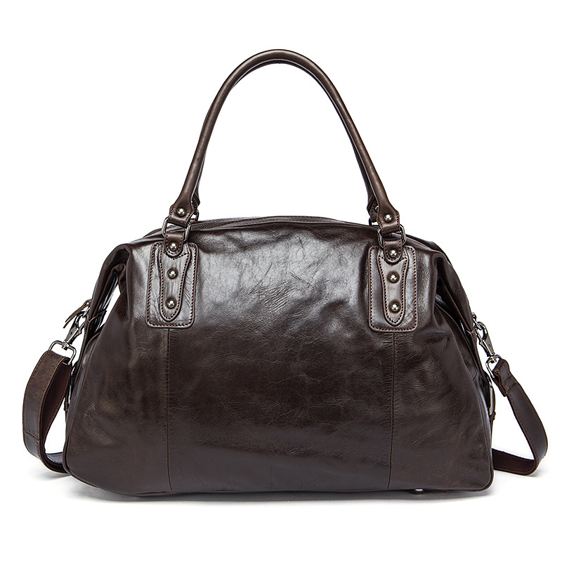 Large Cowhide Travel Bag | Genuine Leather Handbag