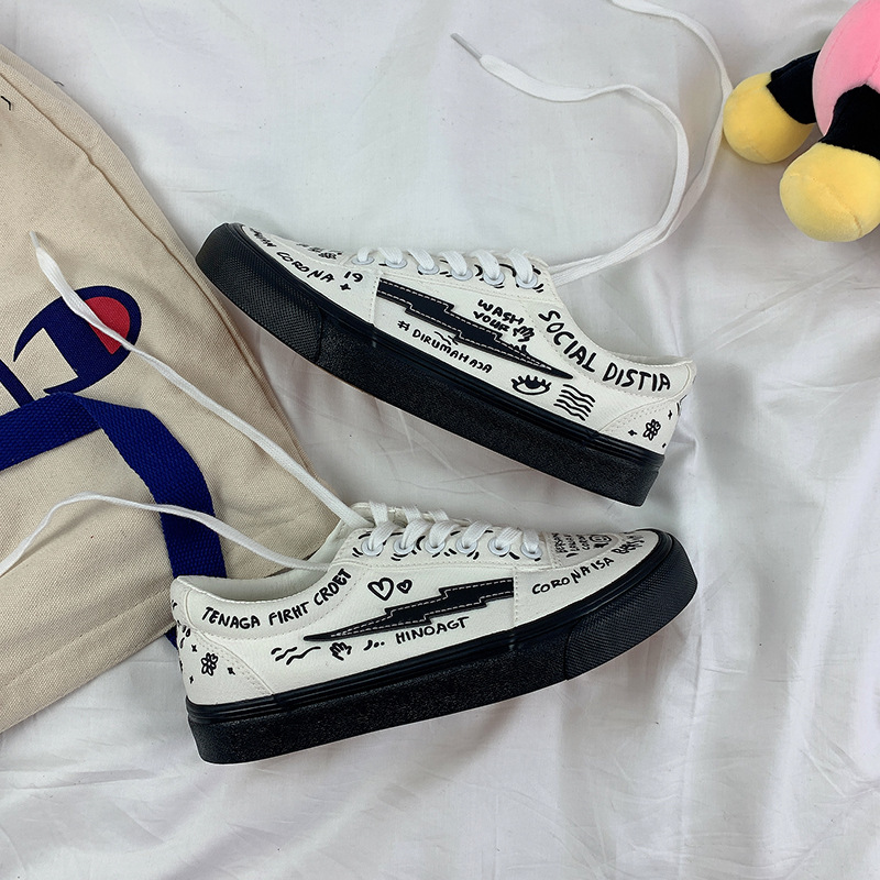 Japanese Little White Shoes Women''s  2022 Spring Canvas Shoes