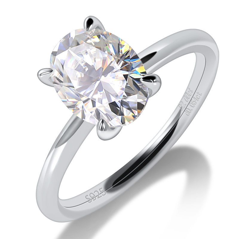 4-claw oval moissanite ring