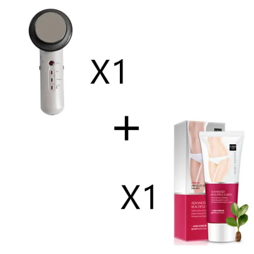 Model: UK, style: Massager with 1smaller cream - Ultrasonic Massage Beauty Instrument