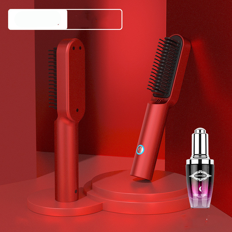 2 In1 Mini Hair Straightener Curler Brush Hair Styler