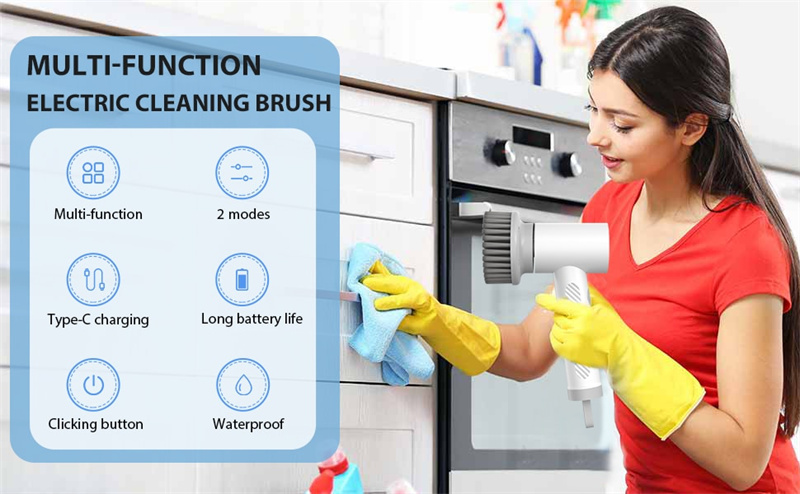 Wireless Electric Cleaning Brush USB Housework Kitchen Dishwashing