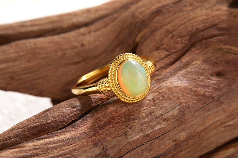 Women's Opal Inlaid Sterling Silver Ring