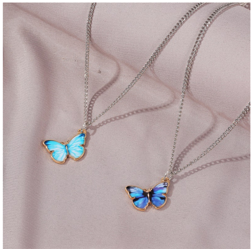 139bf80a 46f9 4f79 b9bc 5509c28f4b33 - Simple Color Dripping Butterfly Pendant Clavicle Chain