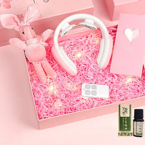 Color: Pink remote - Multifunctional Massage Remote Control Neck Massager