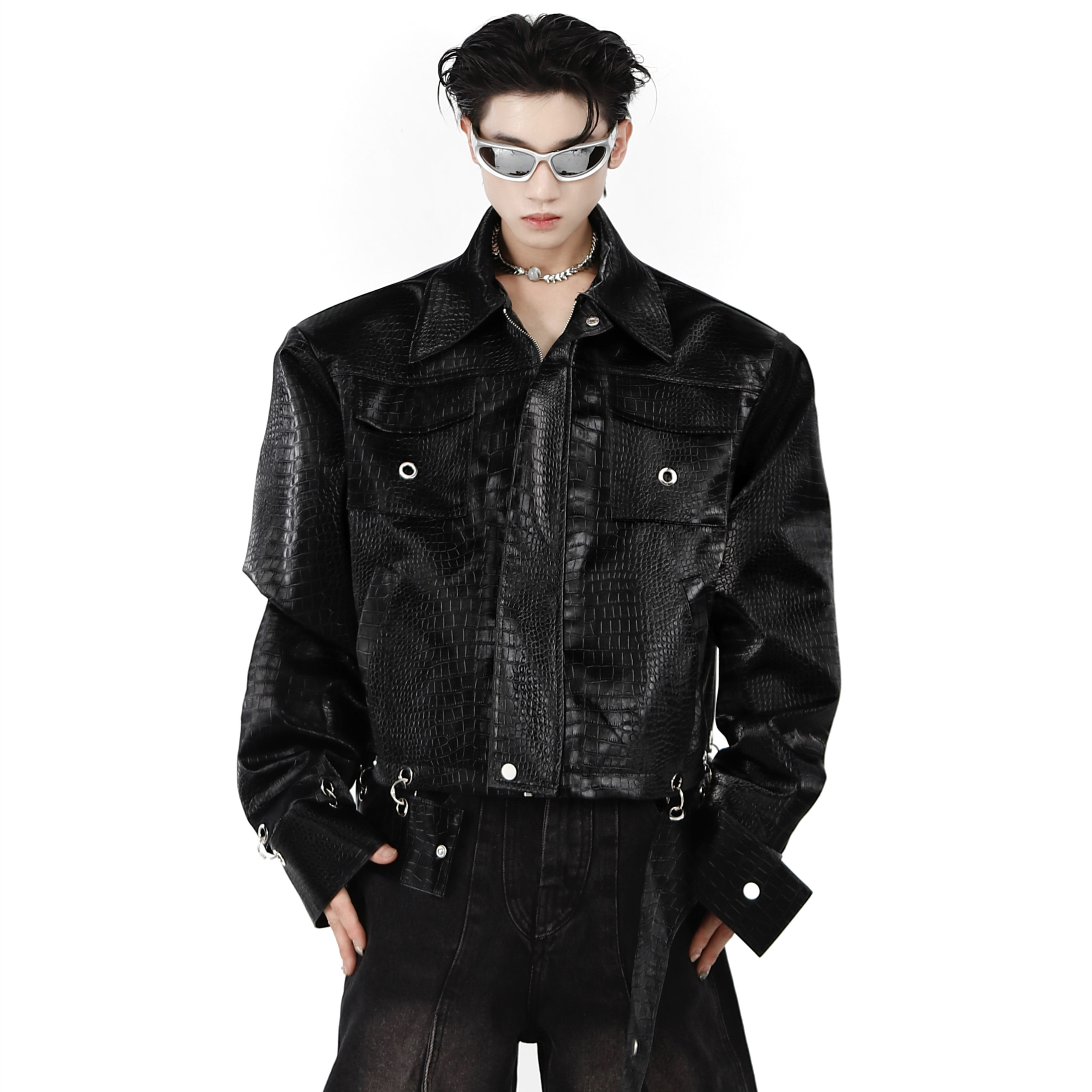 Opium Knitted Leather Jacket - Fūga Studios – Fūga-Studios