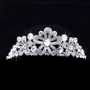 2021 new Bride Wedding Tiara hair Rhinestone Necklace Earrings set three sets of special offer—2