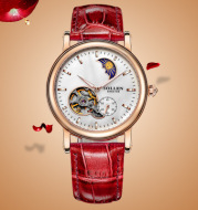 A number of cross-border derivative goods Damen Solon automatic mechanical watches leather waterproof hollow stars