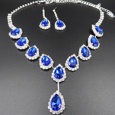 Bridal Jewelry Set Color Rhinestone Necklace—2