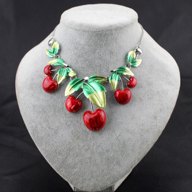 Special fashion, cherry necklace, earring set, bride accessories, dinner accessory women—5
