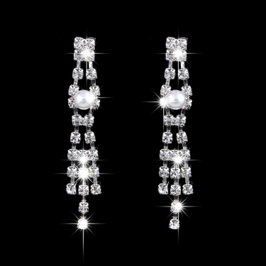 fashion OL bridal jewelry set, claw chain earrings, Pearl Rhinestone Necklace 465—2