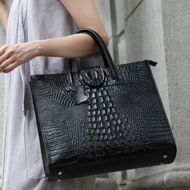 Crocodile ladies bags 2021 new fashion big shoulder bag leather bags—1