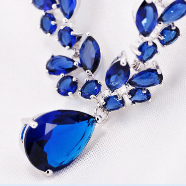 Dream Touhey fascinance fashion bride necklace earrings set AAA zircon jewelry luxurious palace—1