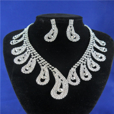 Hot stage necklace. Popular bride Rhinestone Necklace Set, studio selling products, factory direct sales—4