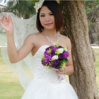 Huai Lang fashion bride Necklace Set retro necklace and pendant jewelry bride folk style flowers—3