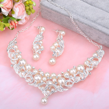 The new trade suits Europe pearl necklace jewelry pendant bride alloy big high-end wedding accessories—2