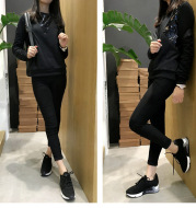 The European station black air shoes soled running shoes casual shoes size flat shoes travel shoes