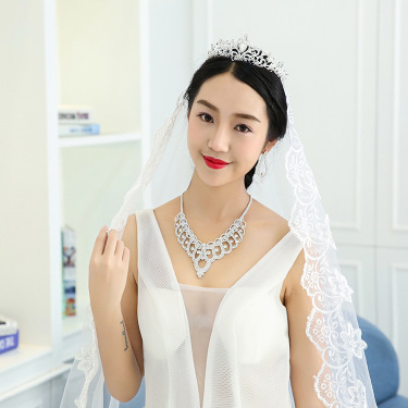 Bridal jewelry, Rhinestone Necklace, earring, two piece wedding dress, accessories—4